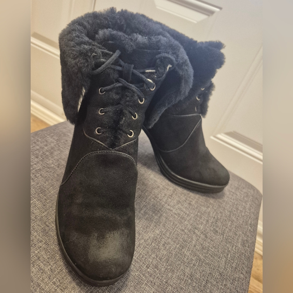 Natural Suede and Real Fur Lined Winter Ankle Boots Super Warm - Picture 17 of 17